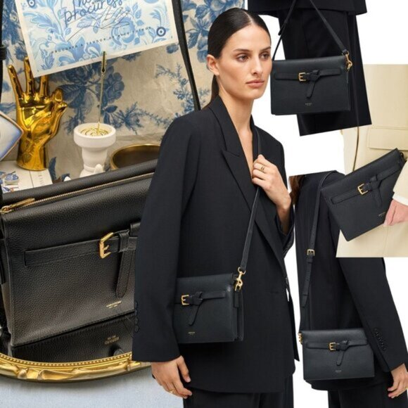 🆕 OROTON 🧿 NWOT Margot Crossbody, Black Pebble Leather - Picture 1 of 16
